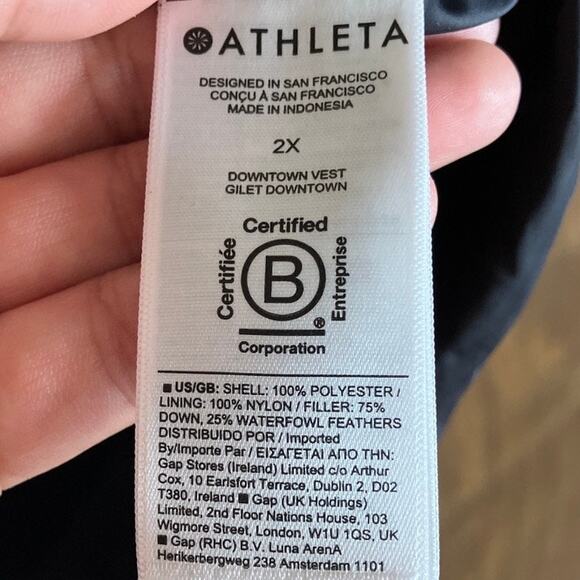 Athleta Womens Vest Black Downtown Puffer Water Resistant Athleisure 2X - Picture 7 of 13